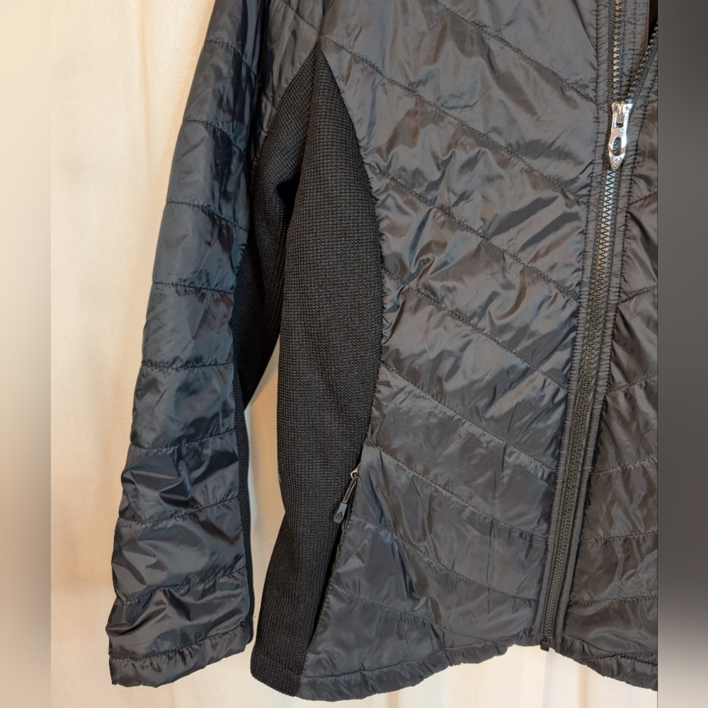 Spyder Therma Web Quilted Black Hooded Jacket Women Large - Picture 3 of 12